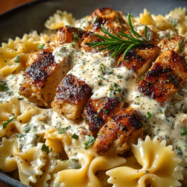 Bowtie Pasta With Creamy Cajun Chicken and Mozzarella Cheese Sauce Recipe
