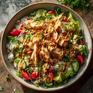 Chicken Crispy Rice Salad With Peanut Dressing