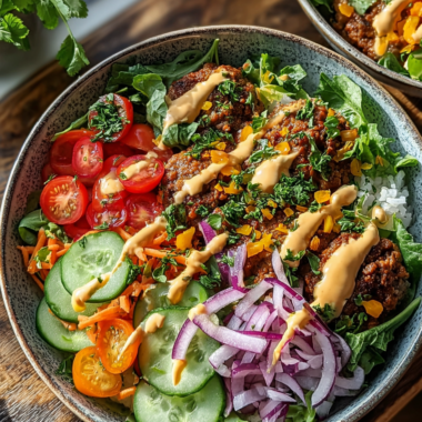 Delicious Burger Bowls With Caramelized Onion Aioli Bliss