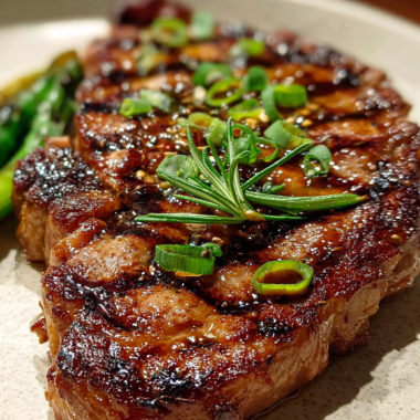 Grilled Rib Eye Steak With Ginger Teriyaki Recipe