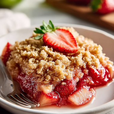 Healthy Strawberry Rhubarb Crisp Recipe