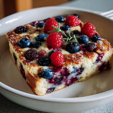 High Protein Triple Berry Bake