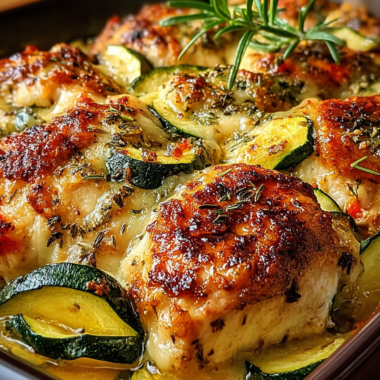 Mediterranean Chicken Zucchini Bake