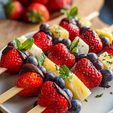 Quick Valentine and Day Fruit Skewers