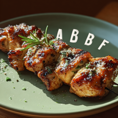 Air Fryer Garlic Parmesan Chicken Skewers