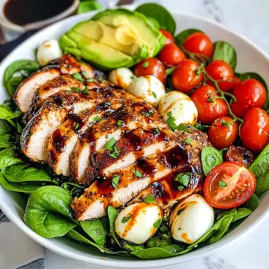 Baked Marinated Chicken Salad With Mozzarella and Balsamic Vinaigrette
