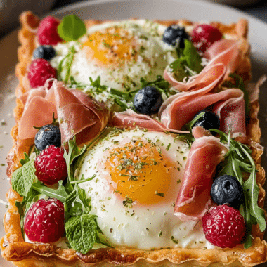 Baked Prosciutto and Egg Breakfast Tart for Spring Brunch Bliss