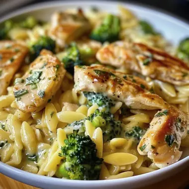 Cheesy Chicken Broccoli Orzo