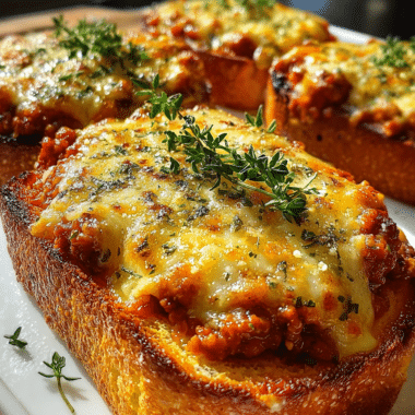 Cheesy Sloppy Joe Garlic Toast