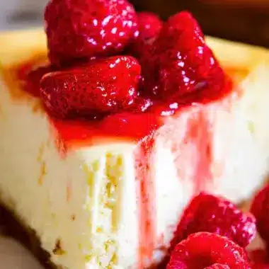 Classic Cheesecake With Raspberry Sauce