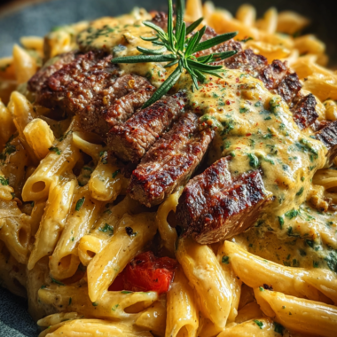 Creamy Bold Garlic Butter Pepper Jack Steak Penne
