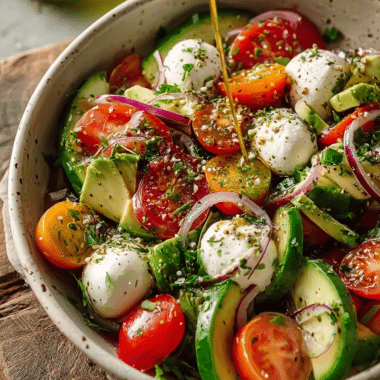 Easy Cucumber Mozzarella Salad