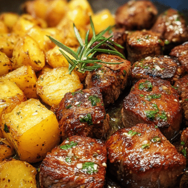 Garlic Butter Steak Bites & Potatoes