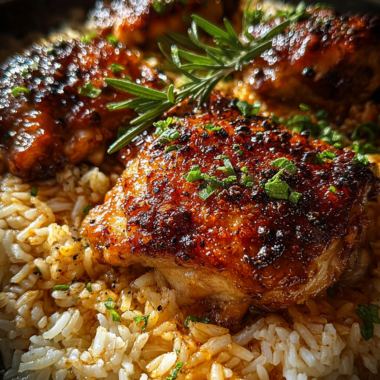 One Pan Creamy Tangy Bbq Chicken and Rice