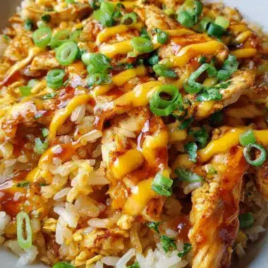 One Pan Honey Bbq Cheddar Chicken Rice