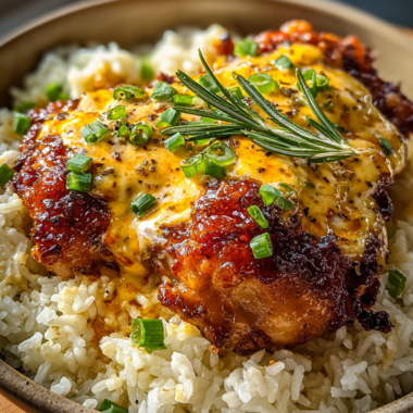 One Pan Sticky Buffalo Ranch Chicken and Rice