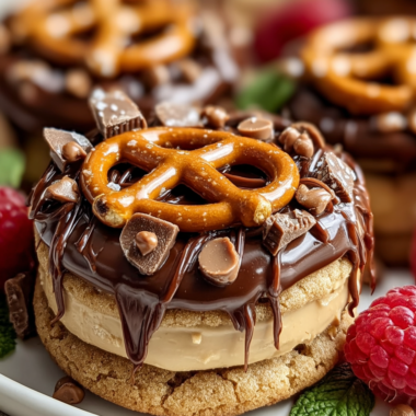 Peanut Butter Cup Cookies With Pretzels