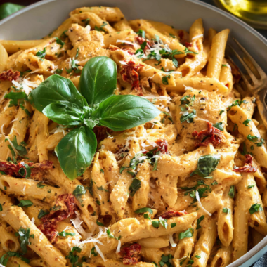 Pesto and Sun Dried Tomato Pasta