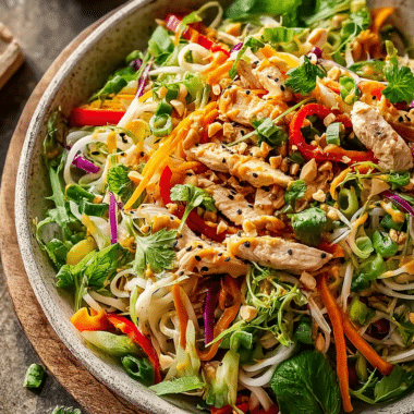 Thai Peanut Noodle Salad With Chicken