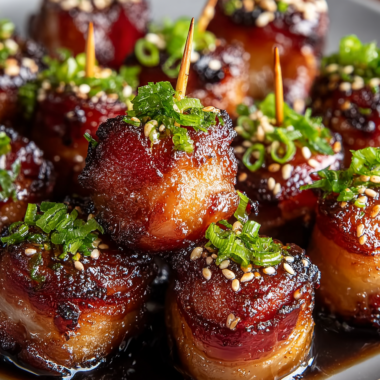 The Ultimate Bacon Wrapped Water Chestnuts With a Sticky Soy Glaze