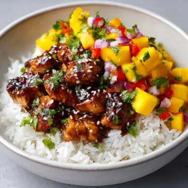The Ultimate Honey Soy Chicken Bowl With Vibrant Mango Salsa