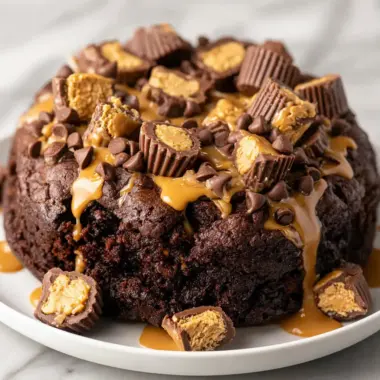 Ultimate Fudgy Peanut Butter Cup Dump Cake